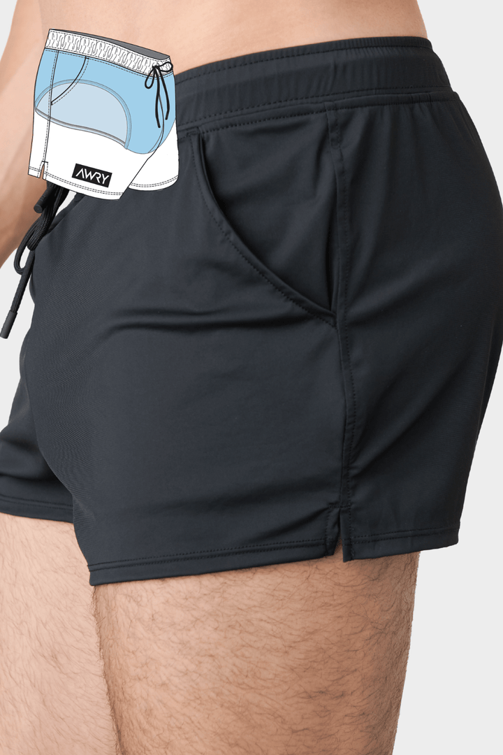 "Oops" HYBRID Shorts - Black - AWRY