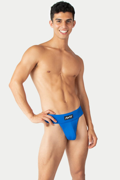 "Oops" THICK Swim Thong - Blue - AWRY