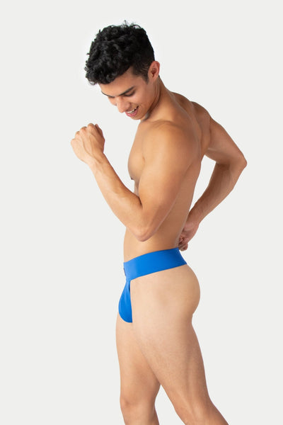 "Oops" THICK Swim Thong - Blue - AWRY