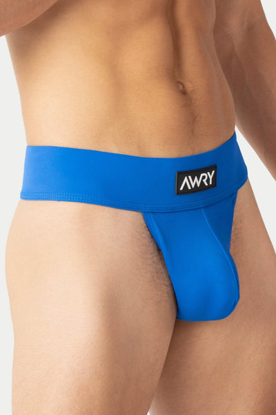 "Oops" THICK Swim Thong - Blue - AWRY