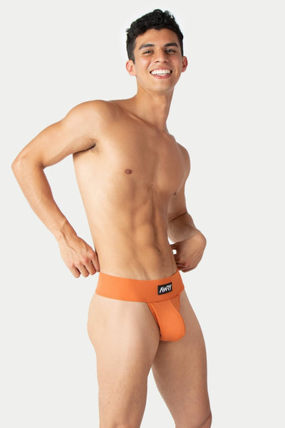 "Oops" THICK Swim Thong - Burnt Orange - AWRY