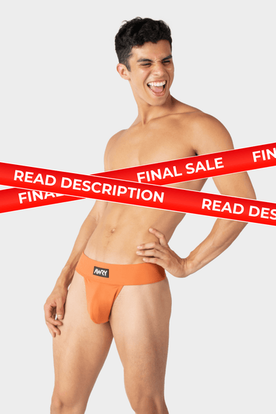 "Oops" THICK Swim Thong - Burnt Orange - AWRY