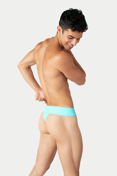 "Oops" THICK Swim Thong - Sky Blue - AWRY