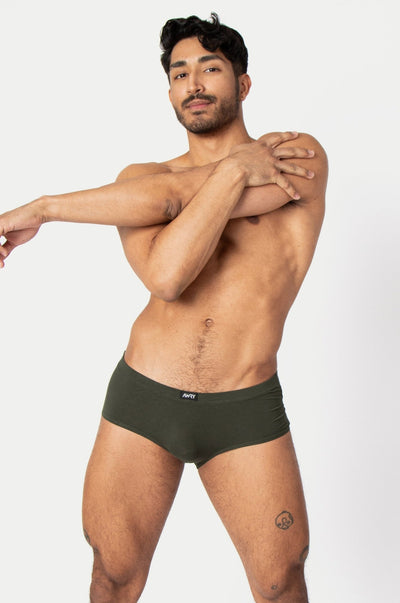 PLACID Square Briefs - Deep Olive - AWRY