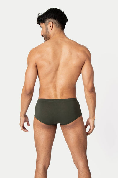 PLACID Square Briefs - Deep Olive - AWRY
