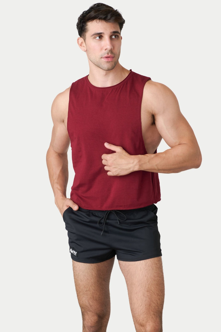 RAW Crop Tank - Maroon - AWRY