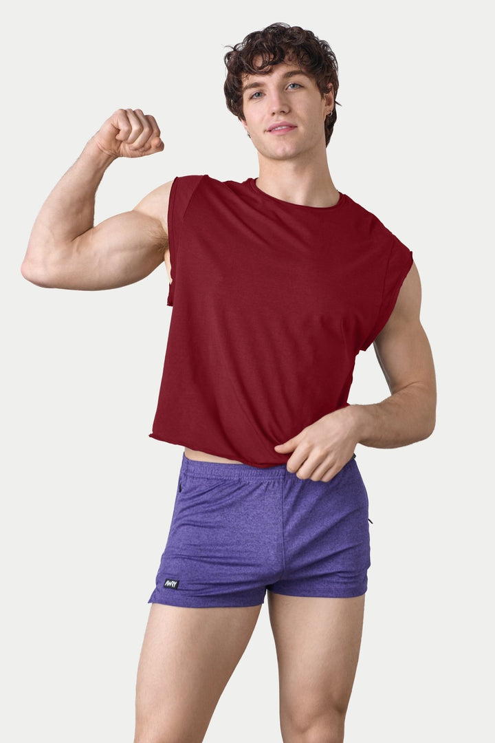 RAW Crop Tee - Maroon - AWRY