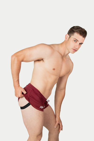 RETRO Jock Shorts - Maroon - AWRY