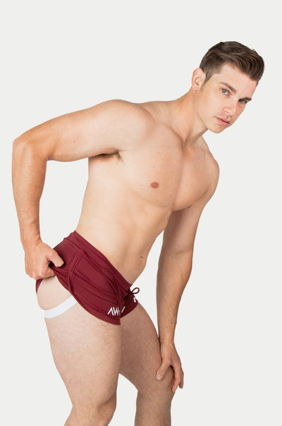 RETRO Jock Shorts - Maroon - AWRY