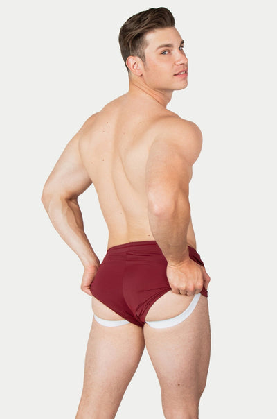 RETRO Jock Shorts - Maroon - AWRY