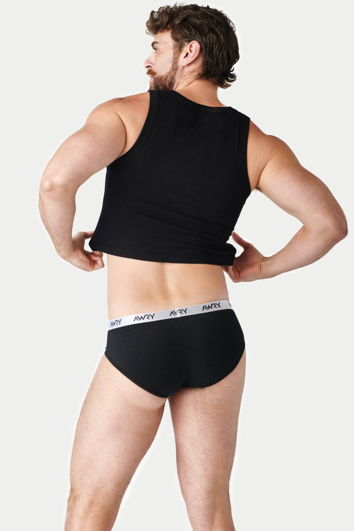 Ribbed Crop Tank - Black - AWRY