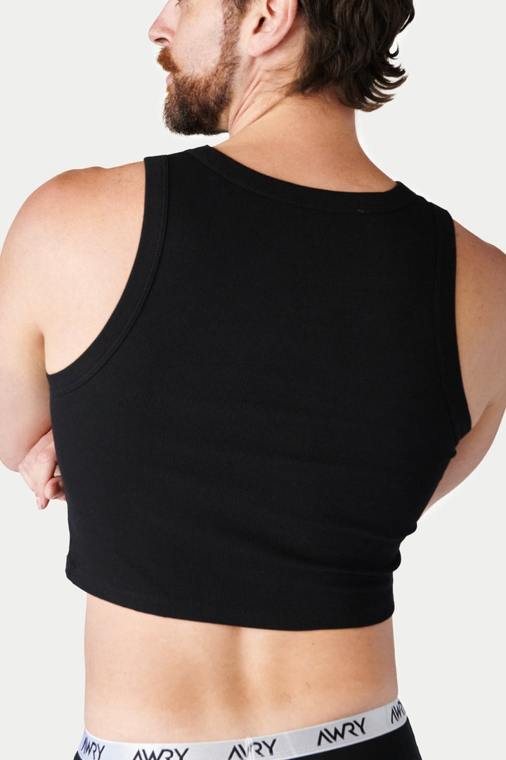 Ribbed Crop Tank - Black - AWRY
