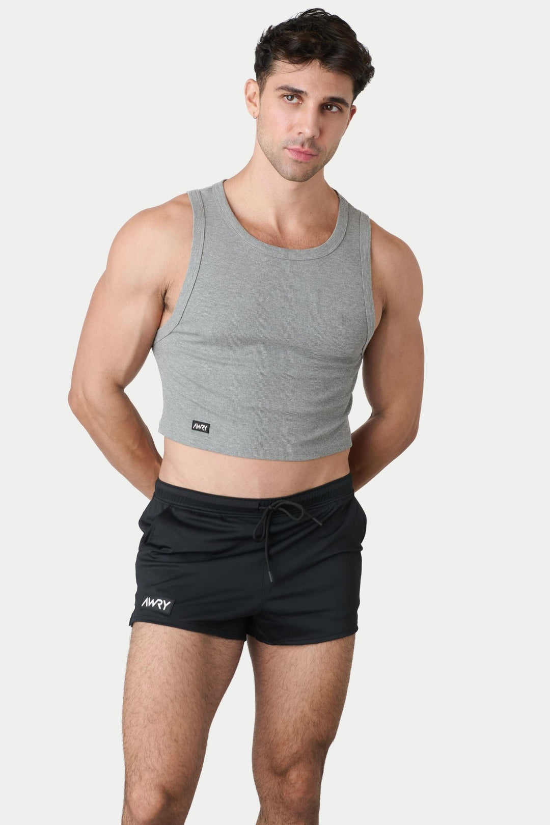 Ribbed Crop Tank - Heather Gray - AWRY