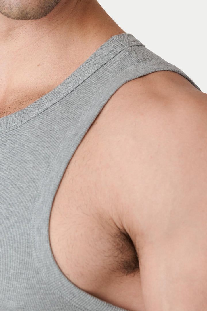 Ribbed Crop Tank - Heather Gray - AWRY