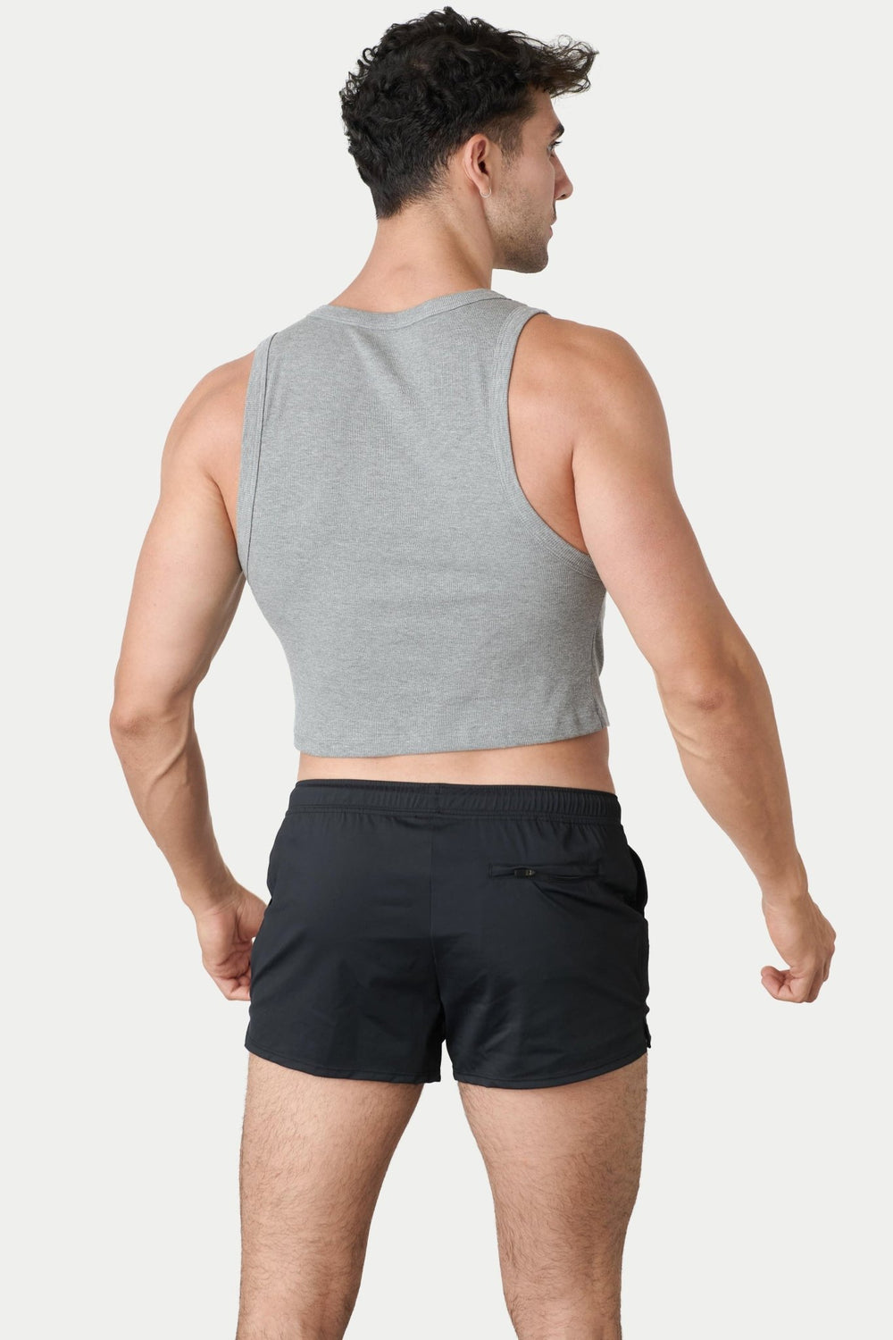 Ribbed Crop Tank - Heather Gray - AWRY