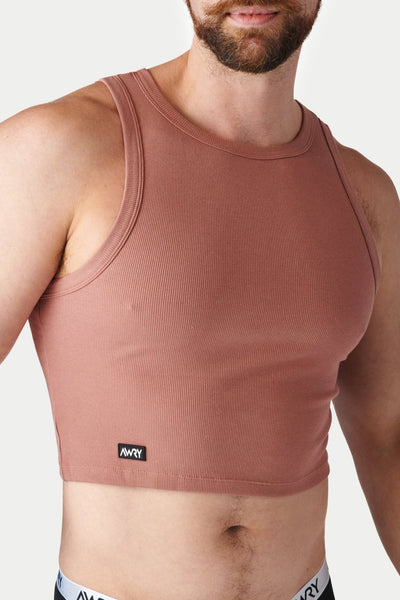 Ribbed Crop Tank - Redwood - AWRY