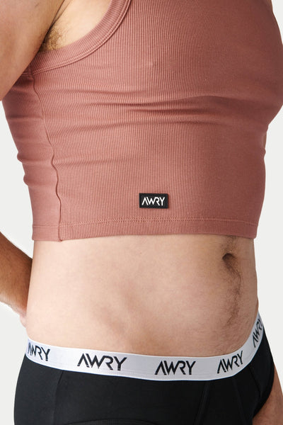 Ribbed Crop Tank - Redwood - AWRY