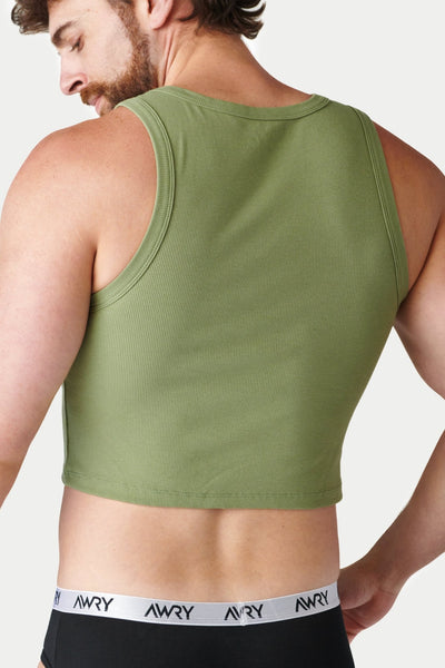 Ribbed Crop Tank - Spring Green - AWRY