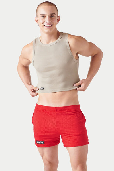 Ribbed Crop Tank - Taupe - AWRY