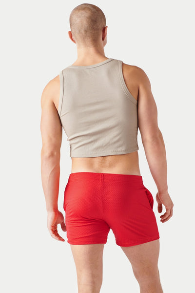 Ribbed Crop Tank - Taupe - AWRY