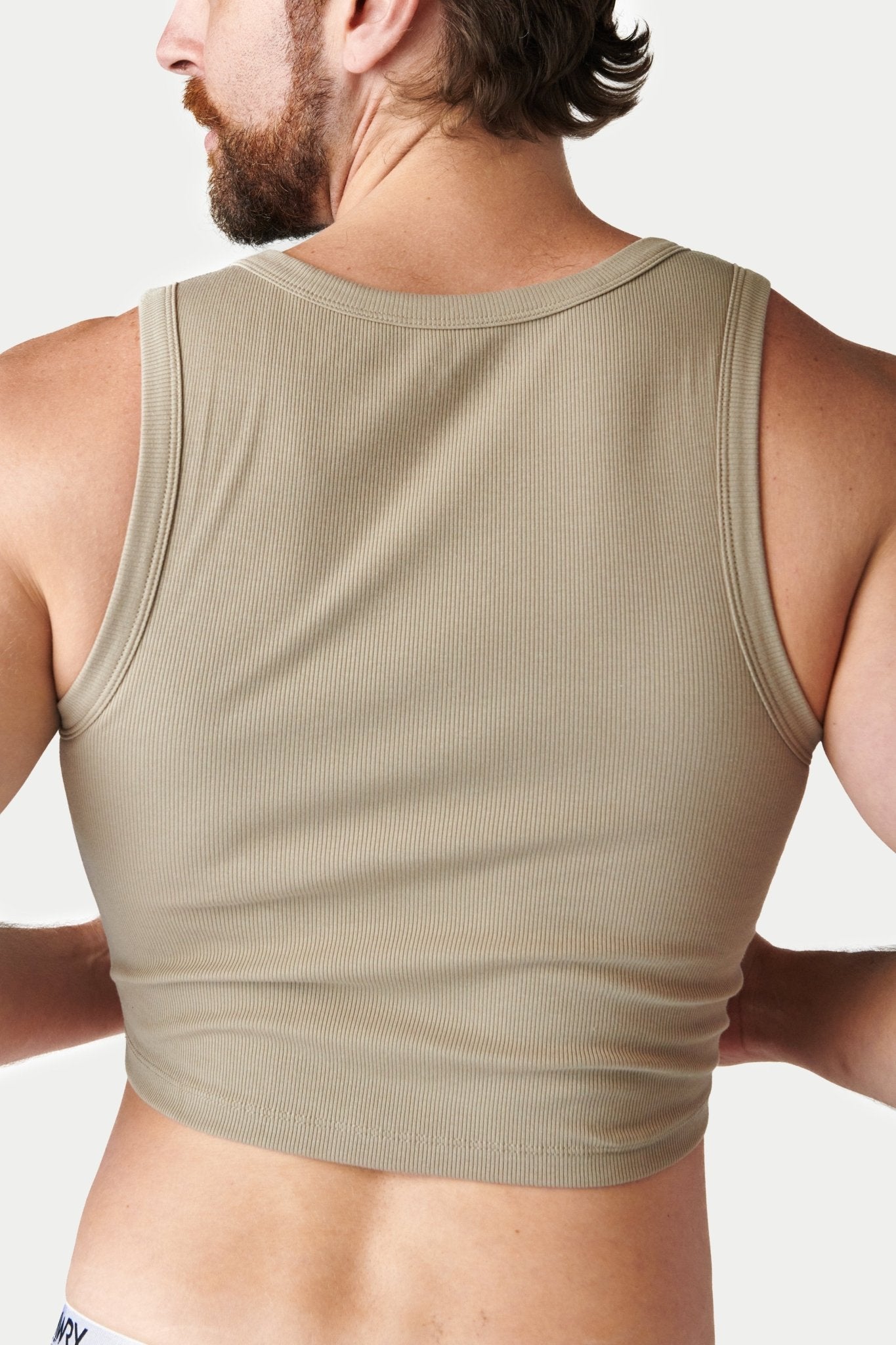 Ribbed Crop Tank - Taupe - AWRY