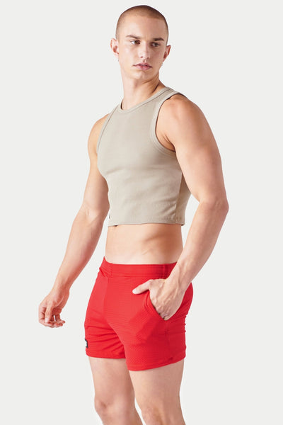 Ribbed Crop Tank - Taupe - AWRY