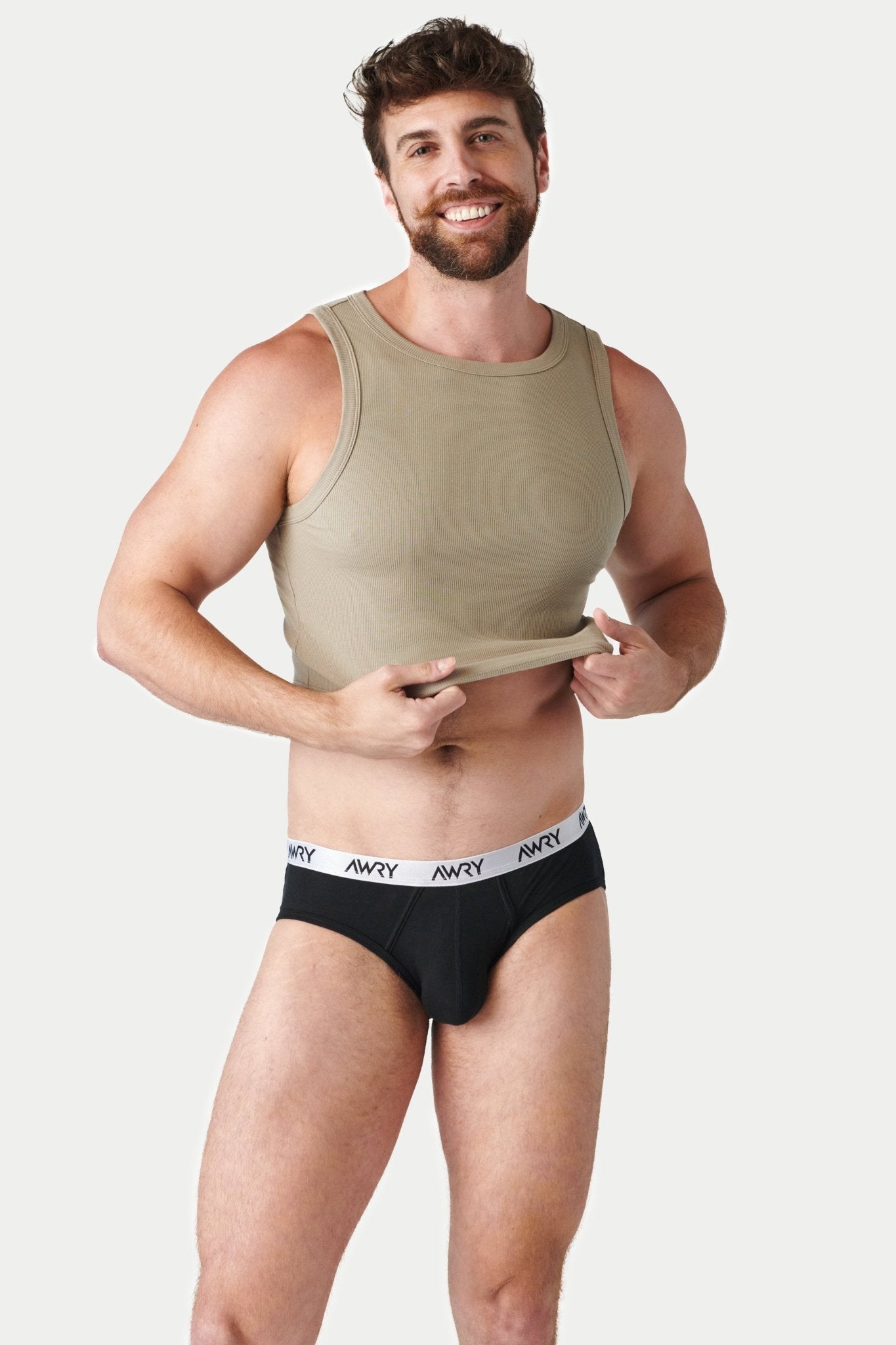 Ribbed Crop Tank - Taupe - AWRY