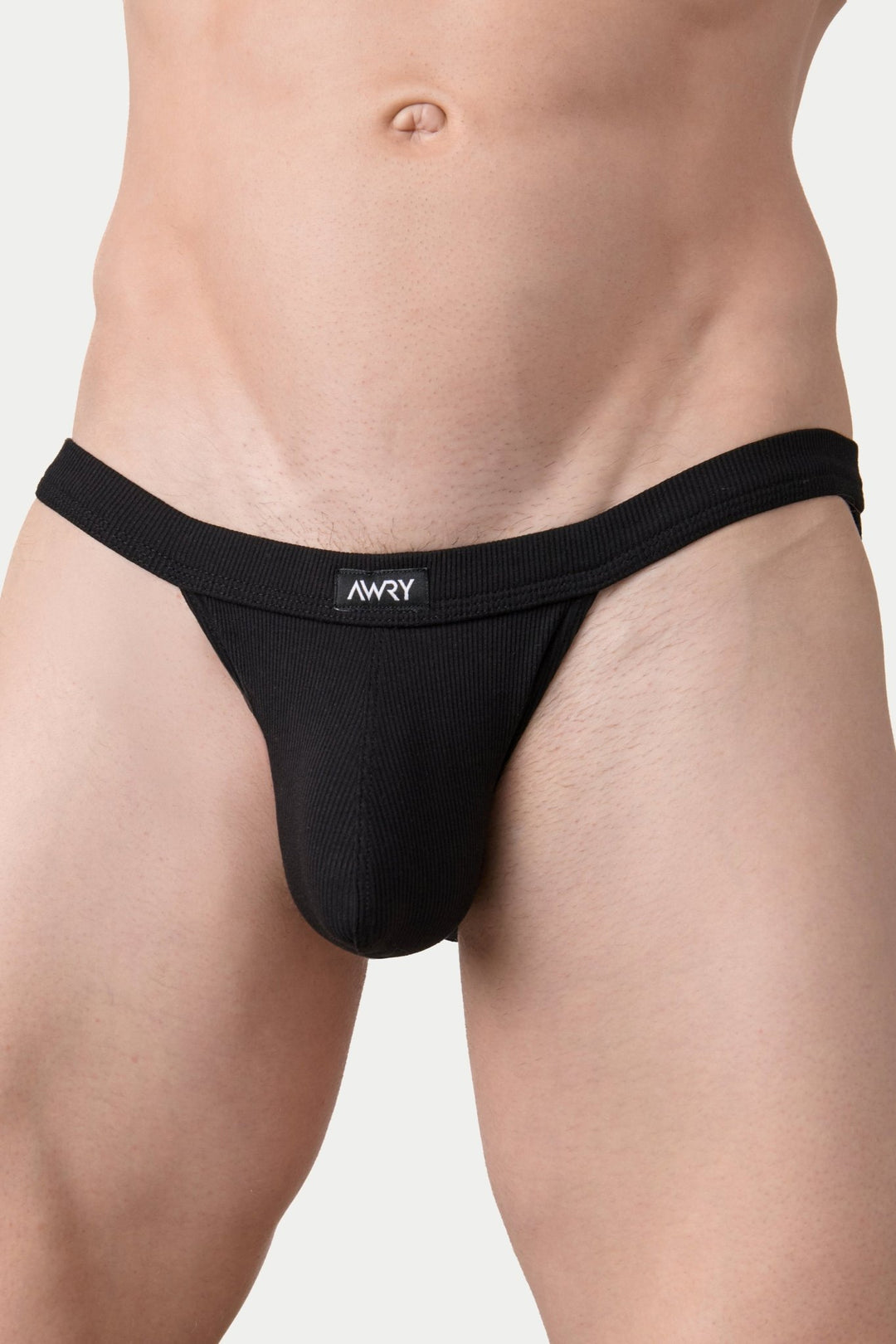 RIBBED Tanga Briefs - Black - AWRY