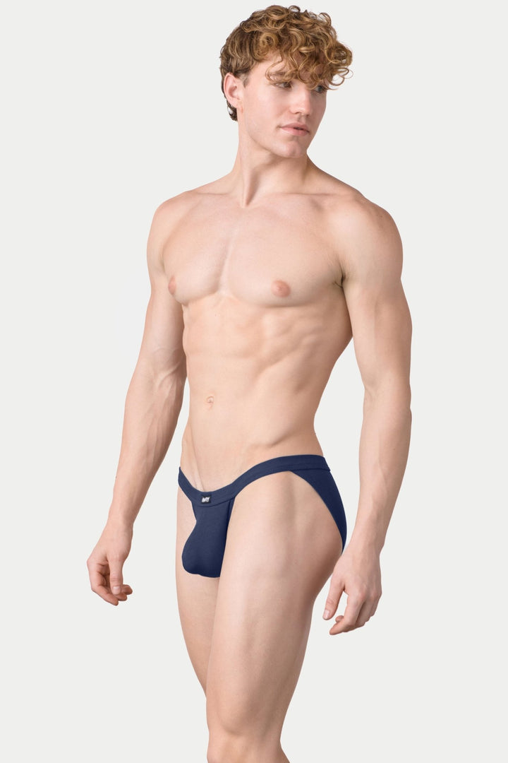 RIBBED Tanga Briefs - Navy - AWRY