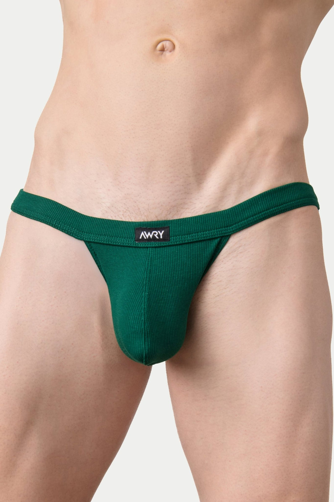 RIBBED Tanga Briefs - Pine Green - AWRY