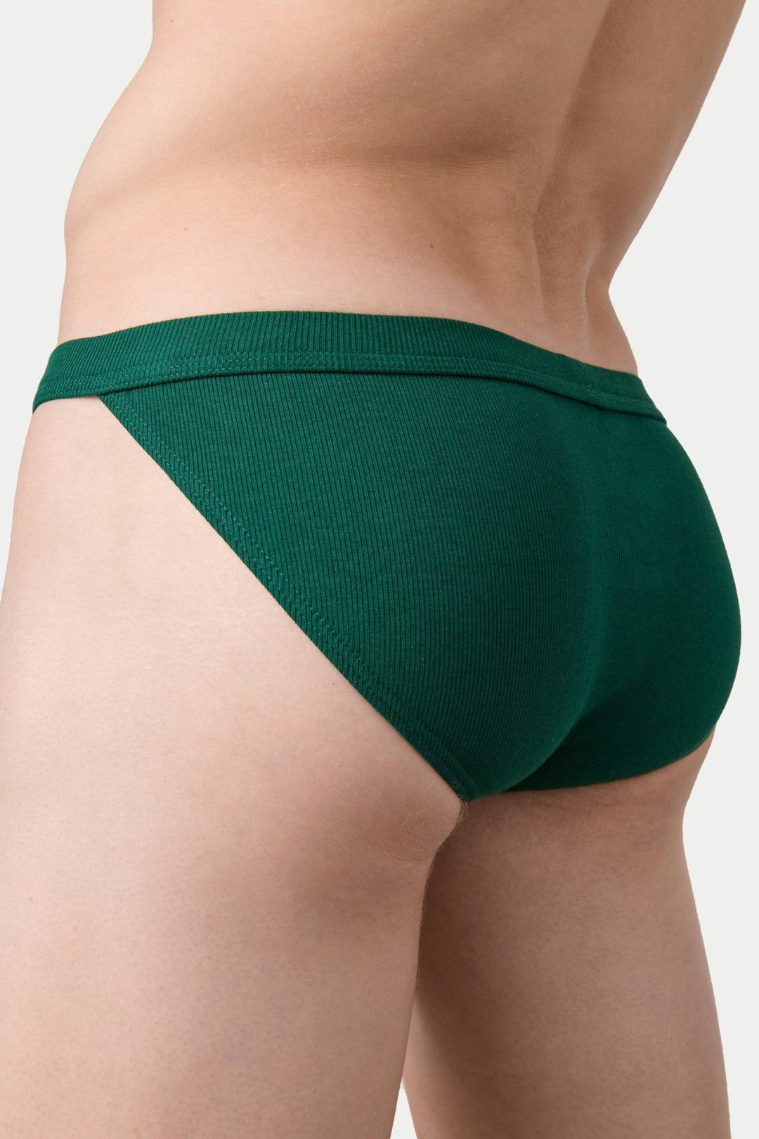 RIBBED Tanga Briefs - Pine Green - AWRY