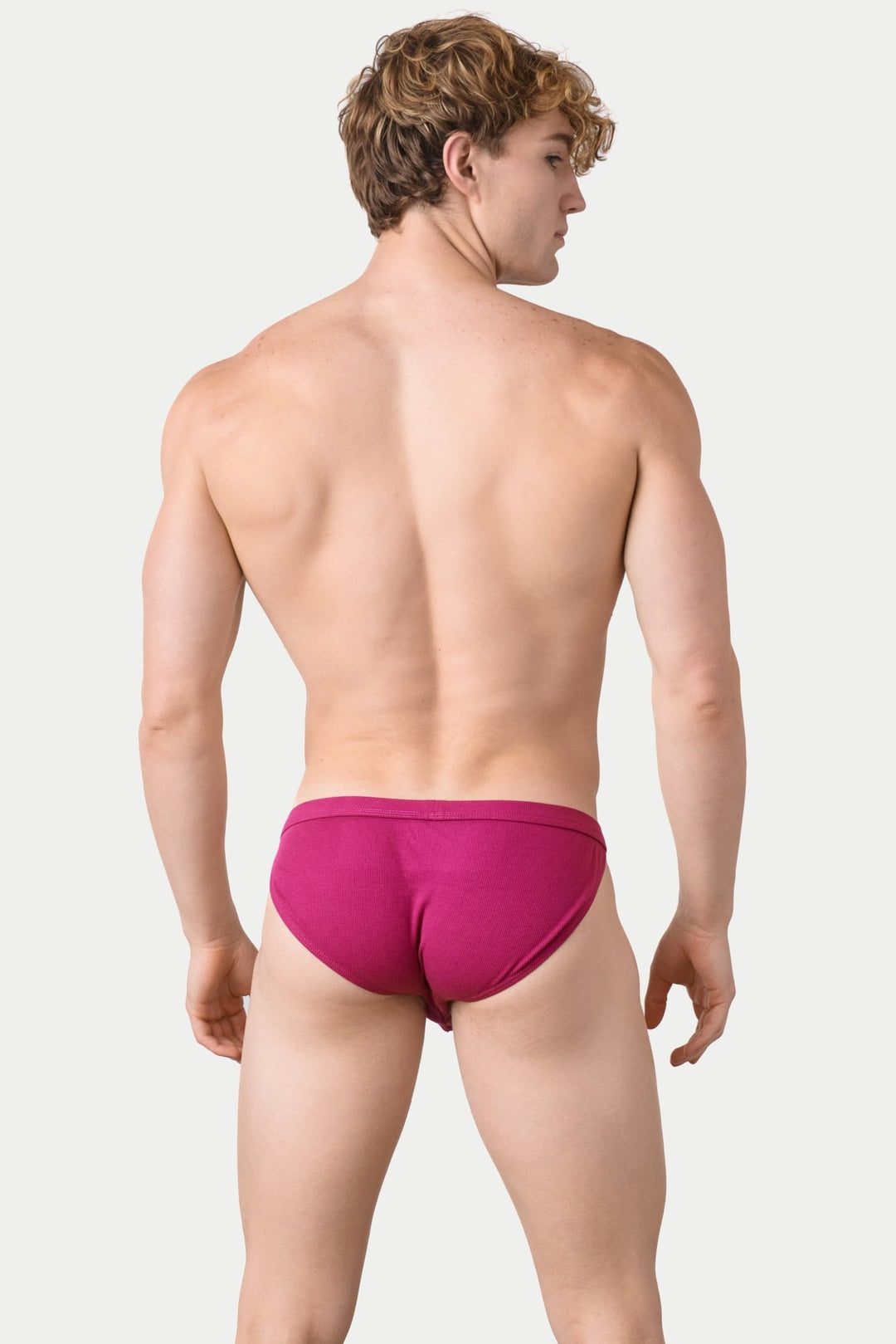 RIBBED Tanga Briefs - Raspberry - AWRY