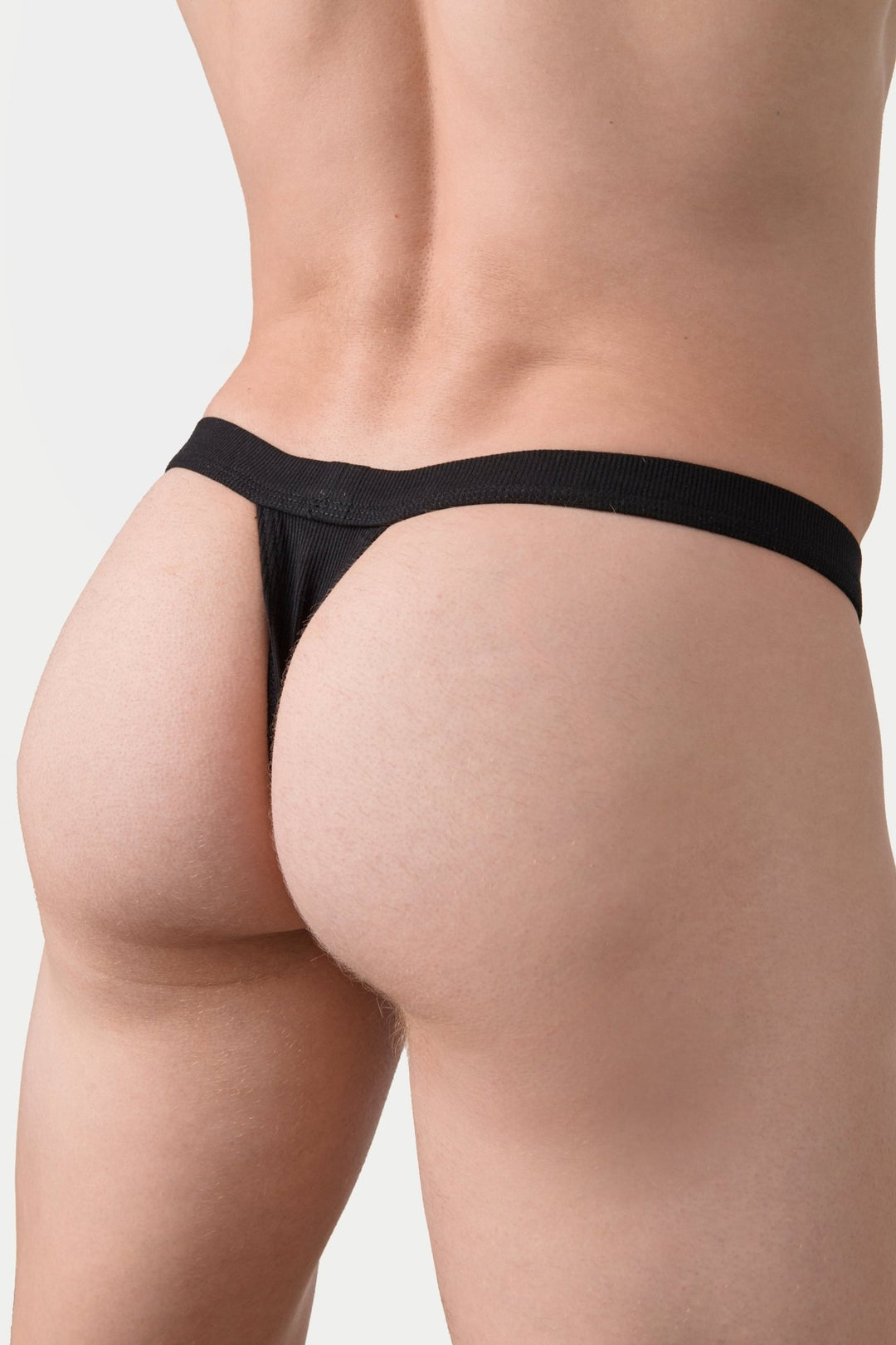 RIBBED Thong - Black - AWRY