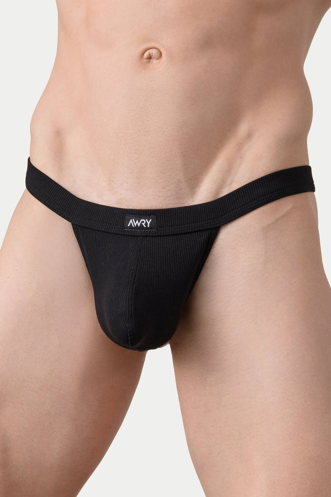 RIBBED Thong - Black - AWRY