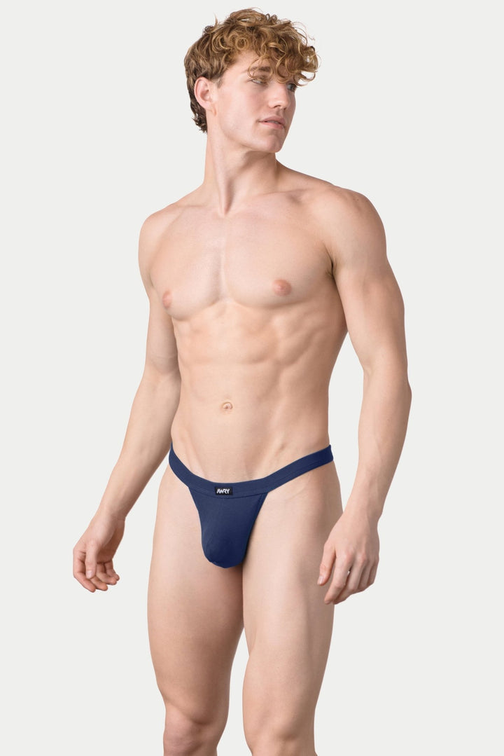 RIBBED Thong - Navy - AWRY
