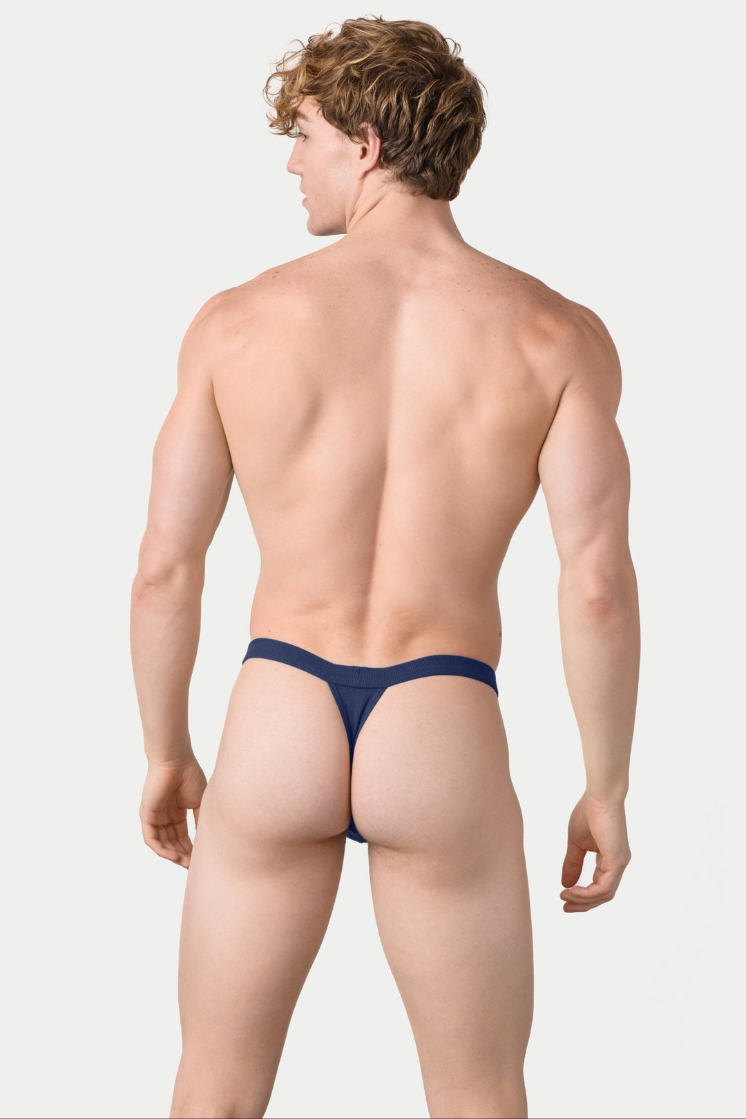 RIBBED Thong - Navy - AWRY