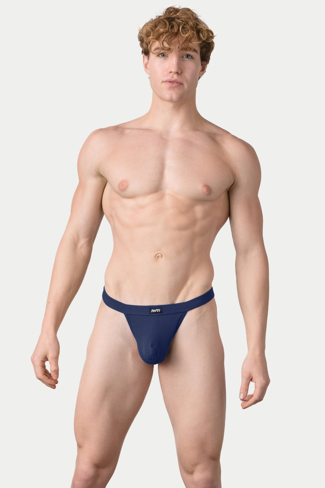 RIBBED Thong - Navy - AWRY