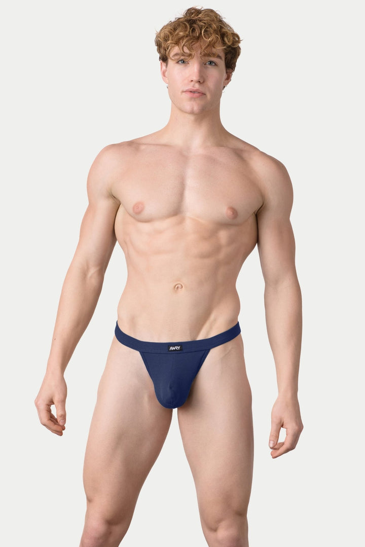 RIBBED Thong - Navy - AWRY