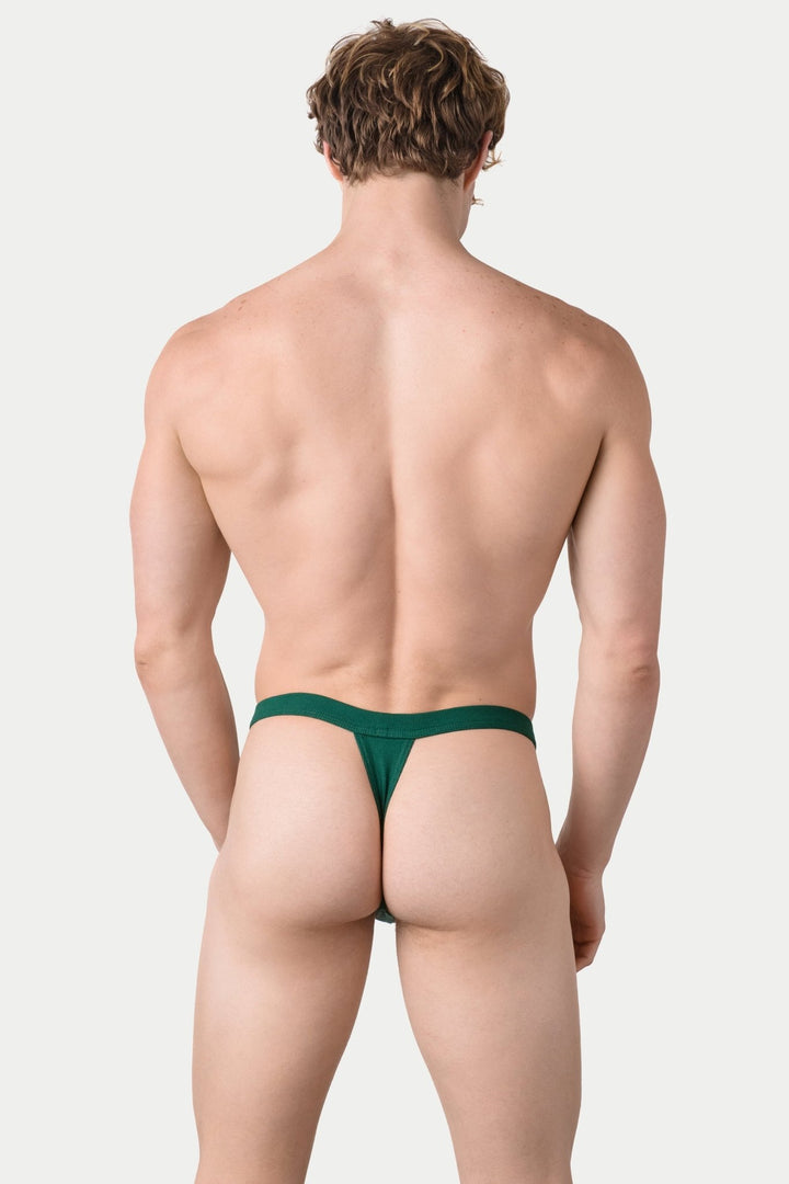 RIBBED Thong - Pine Green - AWRY