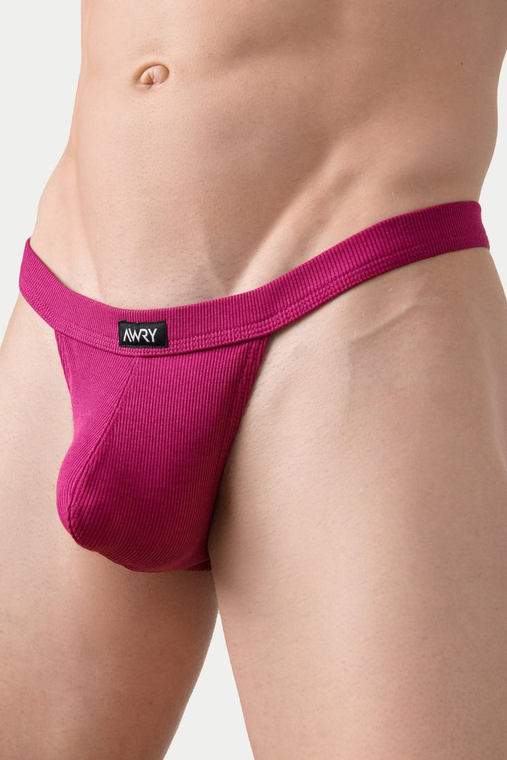 RIBBED Thong - Raspberry - AWRY