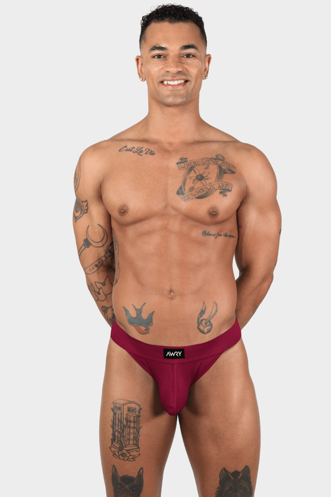 SHOWCASE Tanga Briefs - Berry Red - AWRY