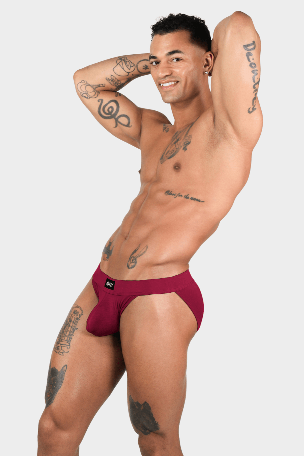 SHOWCASE Tanga Briefs - Berry Red - AWRY