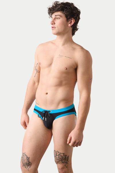 SURGE Contrast Swim Briefs - Black - AWRY
