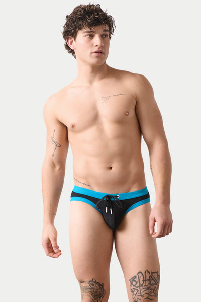 SURGE Contrast Swim Briefs - Black - AWRY