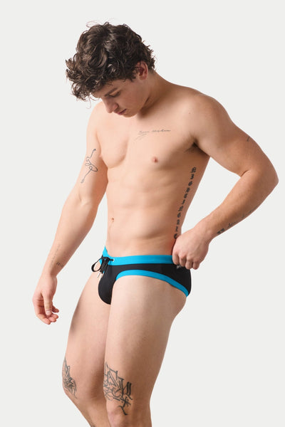 SURGE Contrast Swim Briefs - Black - AWRY