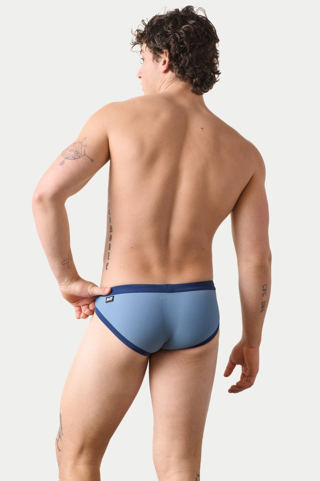 SURGE Contrast Swim Briefs - Carolina Blue - AWRY