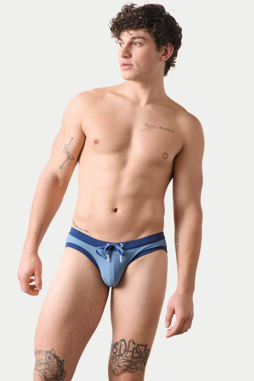 SURGE Contrast Swim Briefs - Carolina Blue - AWRY