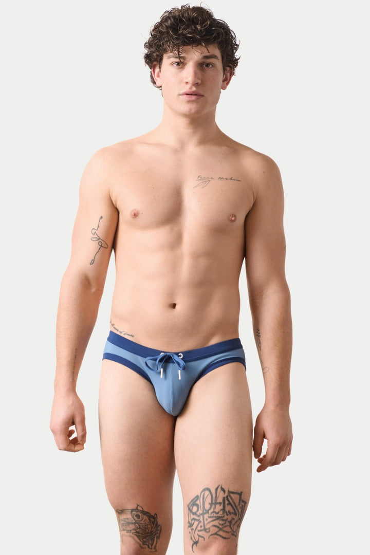 SURGE Contrast Swim Briefs - Carolina Blue - AWRY