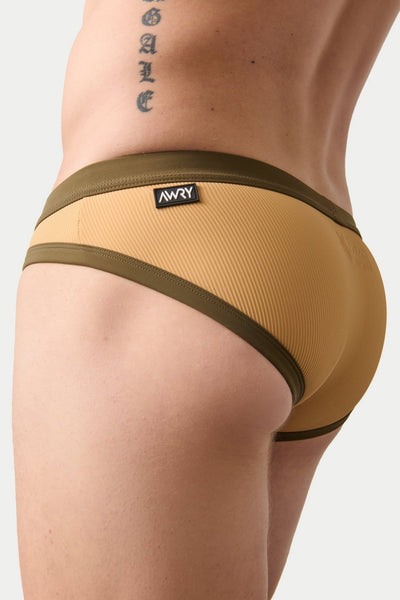 SURGE Contrast Swim Briefs - Sand - AWRY