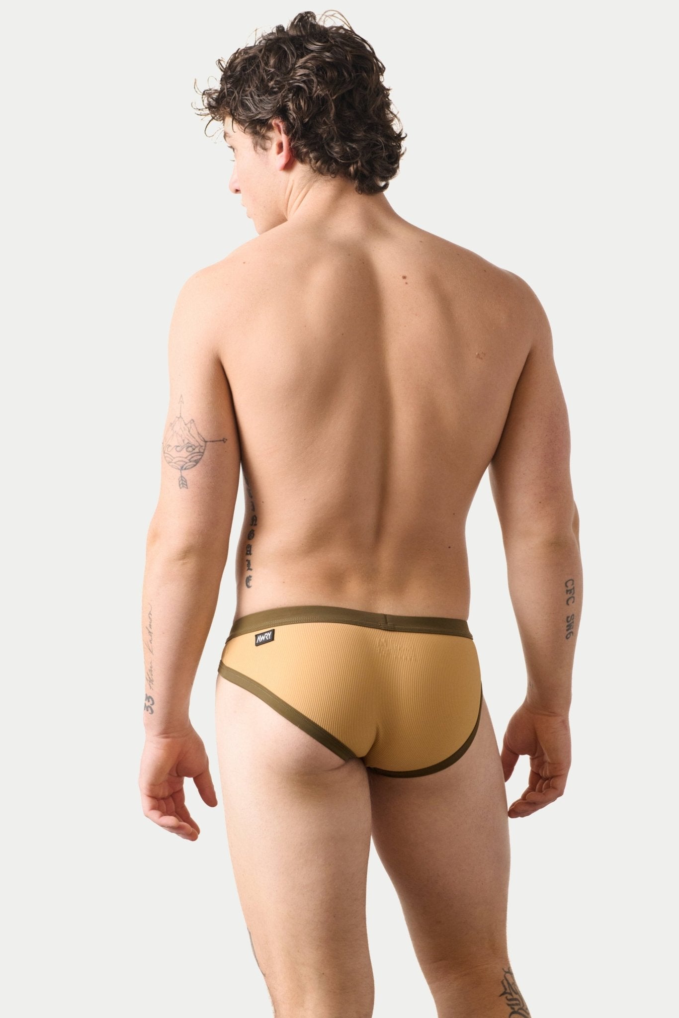 SURGE Contrast Swim Briefs - Sand - AWRY